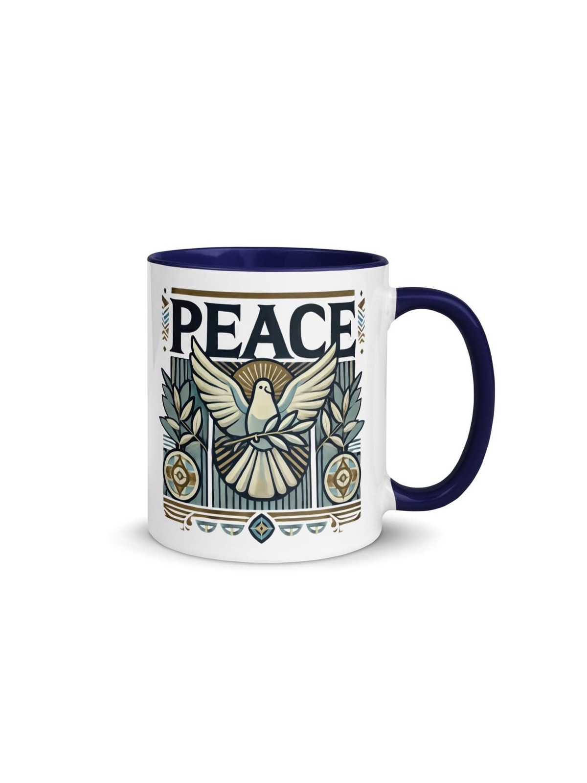 Tasse de paix de créateur avec couleur à l'intérieur