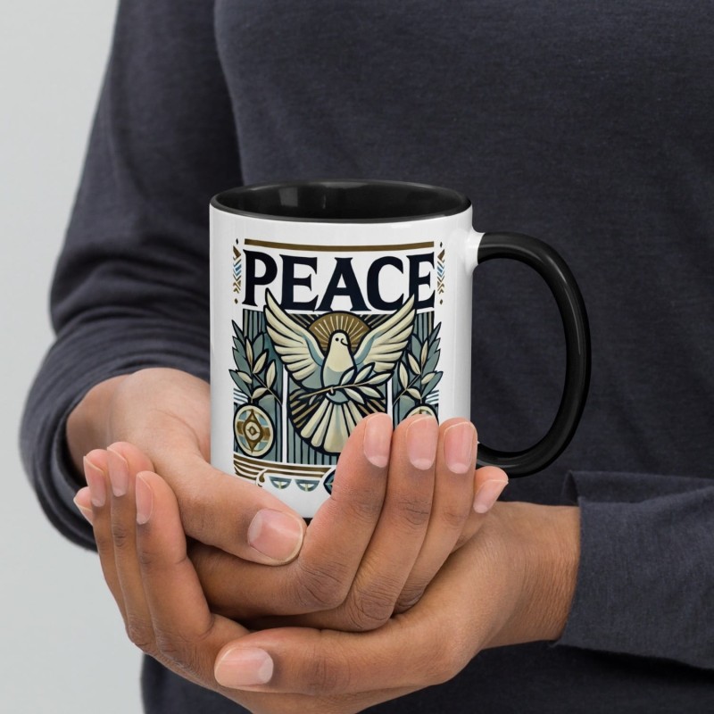 Tasse de paix de créateur avec couleur à l'intérieur