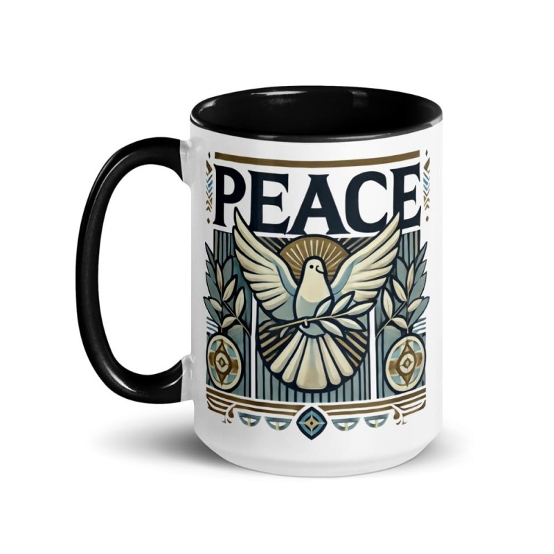 Tasse de paix de créateur avec couleur à l'intérieur