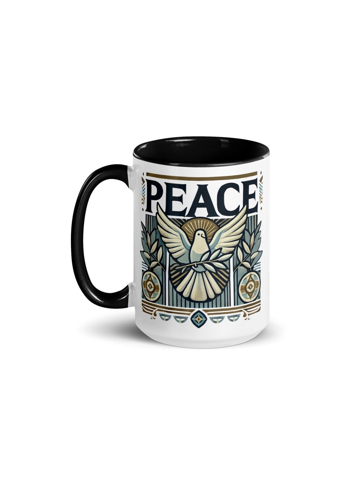 Tasse de paix de créateur avec couleur à l'intérieur