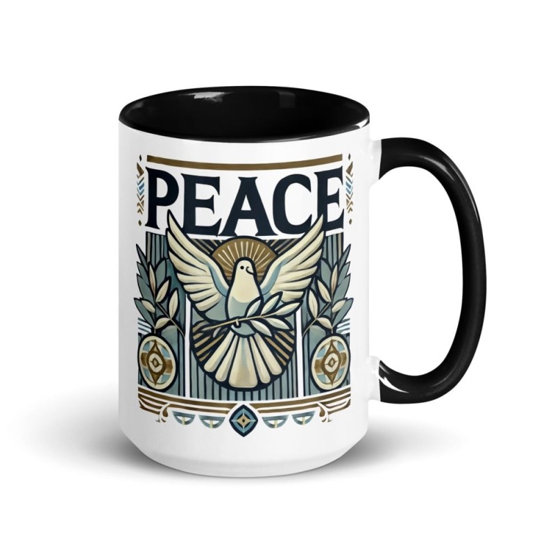 Tasse de paix de créateur avec couleur à l'intérieur