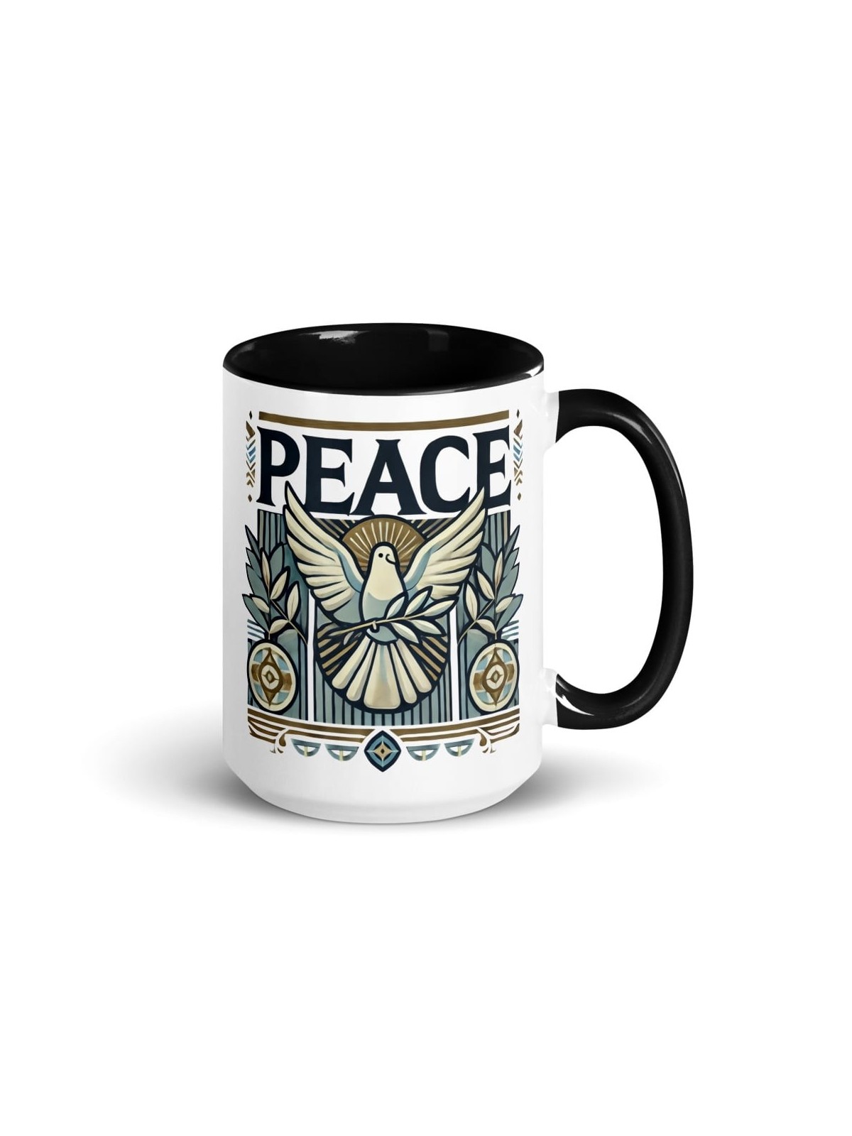 Tasse de paix de créateur avec couleur à l'intérieur