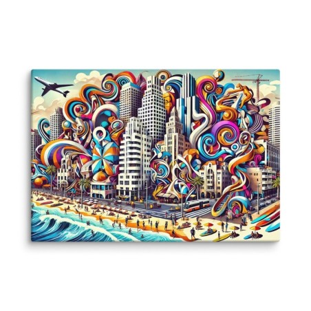 Tel Aviv Attractions Pop Art Impression sur toile