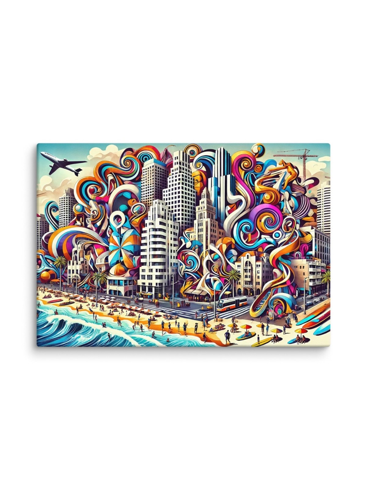 Tel Aviv Attractions Pop Art Print on Canvas