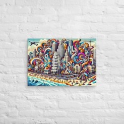 Tel Aviv Attractions Pop Art Print on Canvas