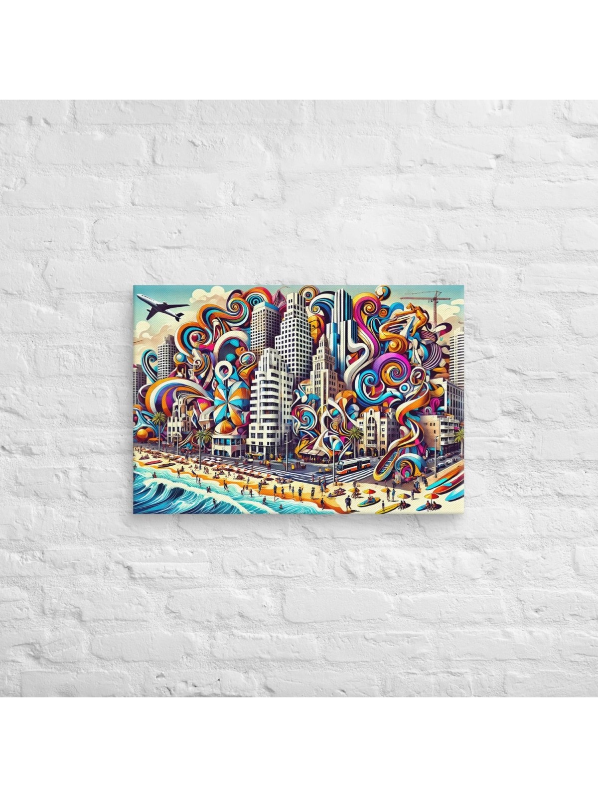 Tel Aviv Attractions Pop Art Print on Canvas