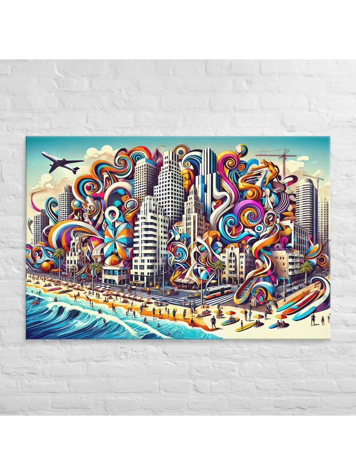 Tel Aviv Attractions Pop Art Print on Canvas