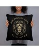 Am Yisrael Chai Lion Noir Coussin