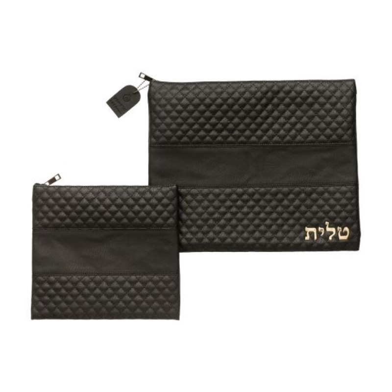 Faux Leather Tallit and Tefillin Bag Set Ta... | Talit & Tefillin Bags