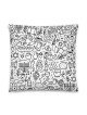 Coussin d’art de griffonnage de symboles juifs