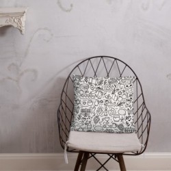 Jewish Symbols Doodle Art Pillow