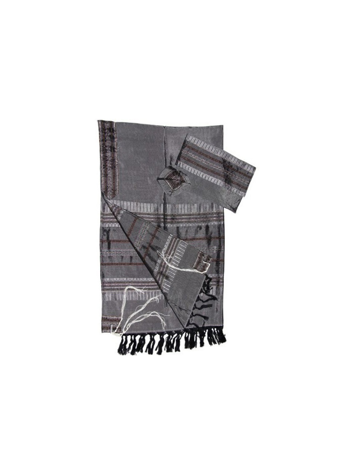 Gabrieli Handwoven Silk Gray Tallit Se... | Gabrieli Hand Woven Tallit