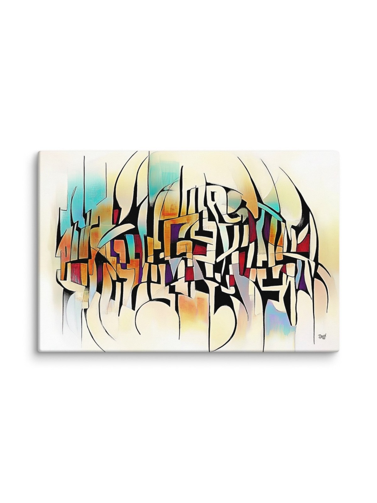 Impression de lettres hébraïques sur toile