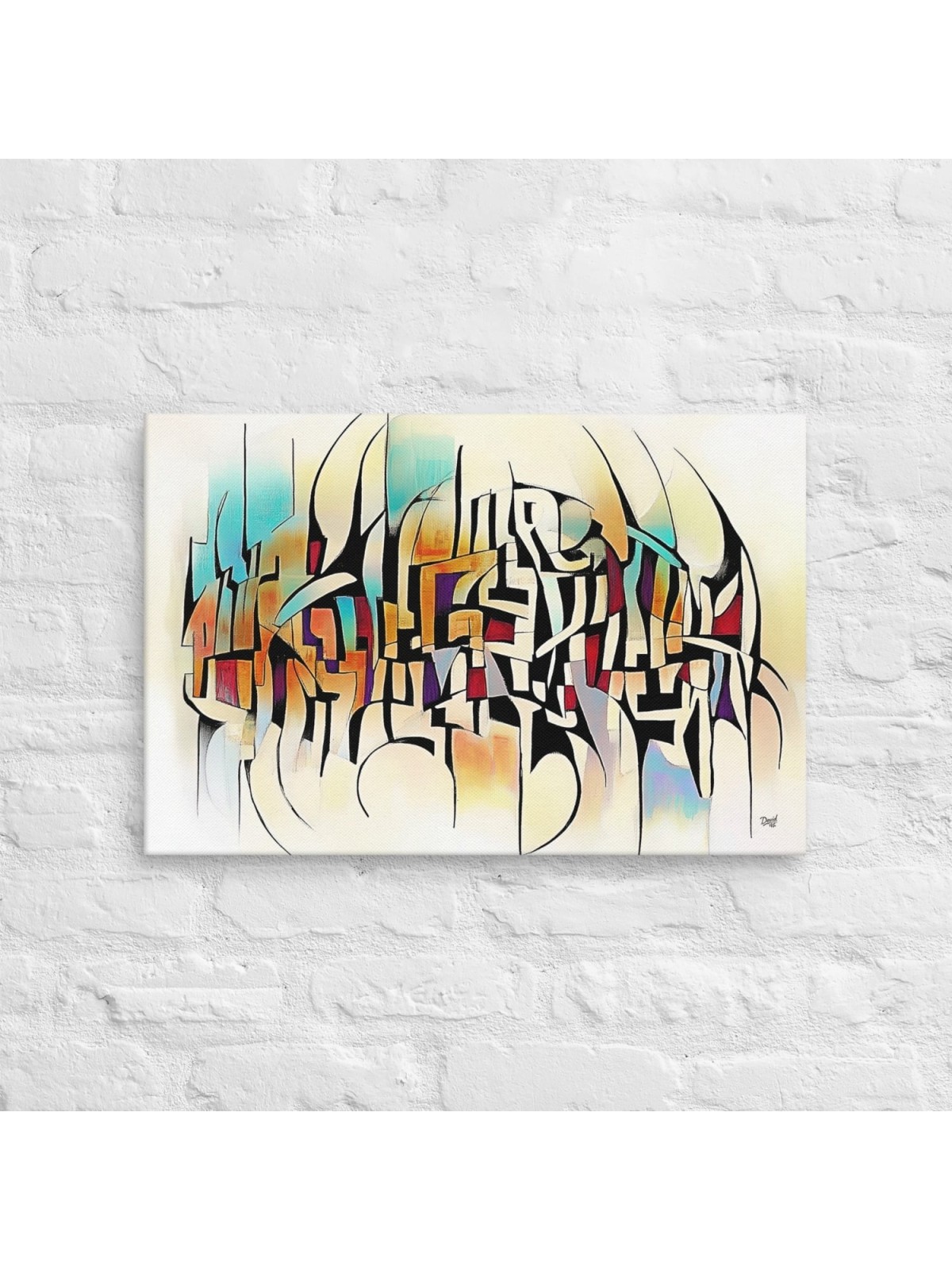 Hebrew Letters Print on Canvas