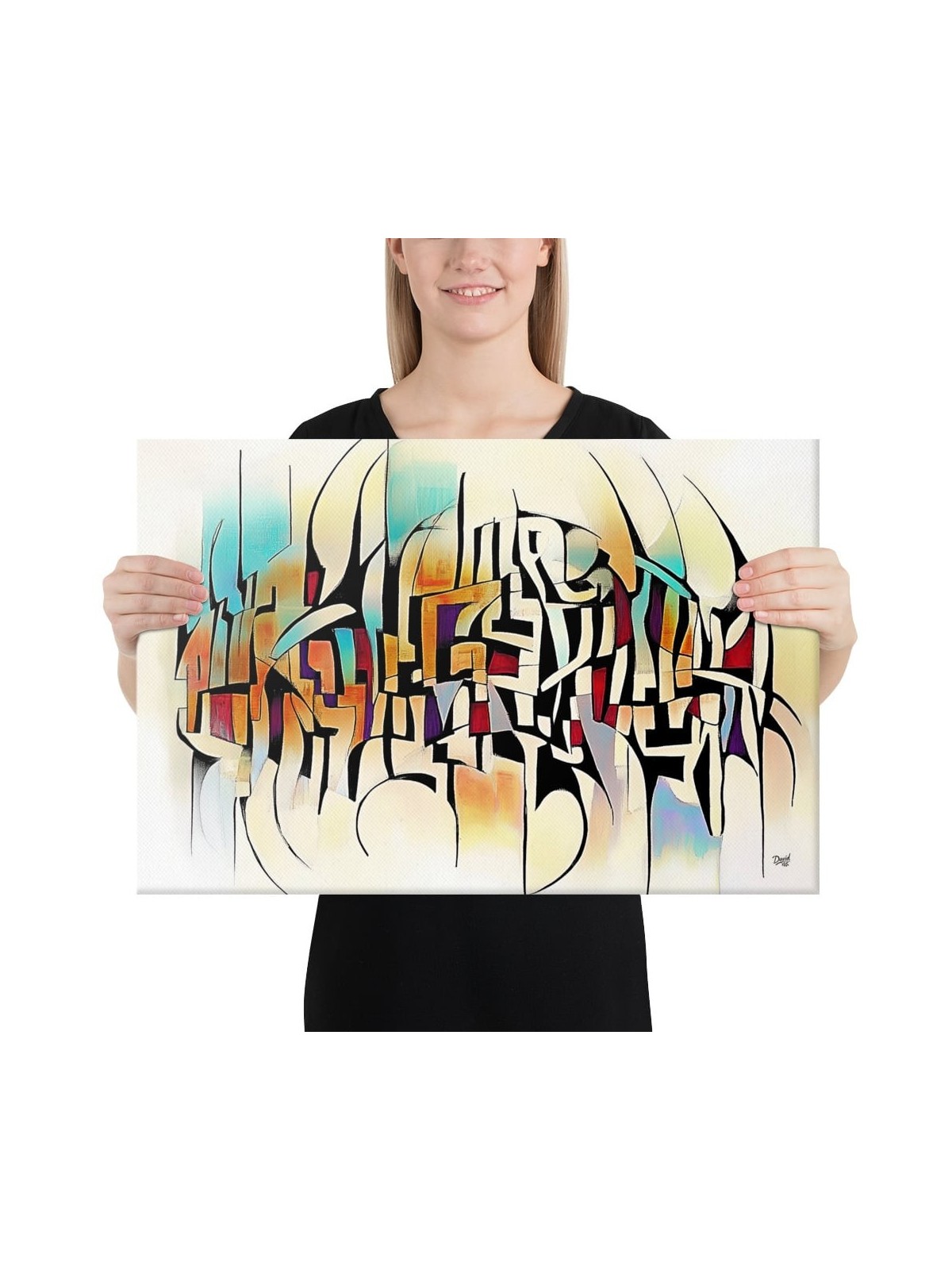 Impression de lettres hébraïques sur toile