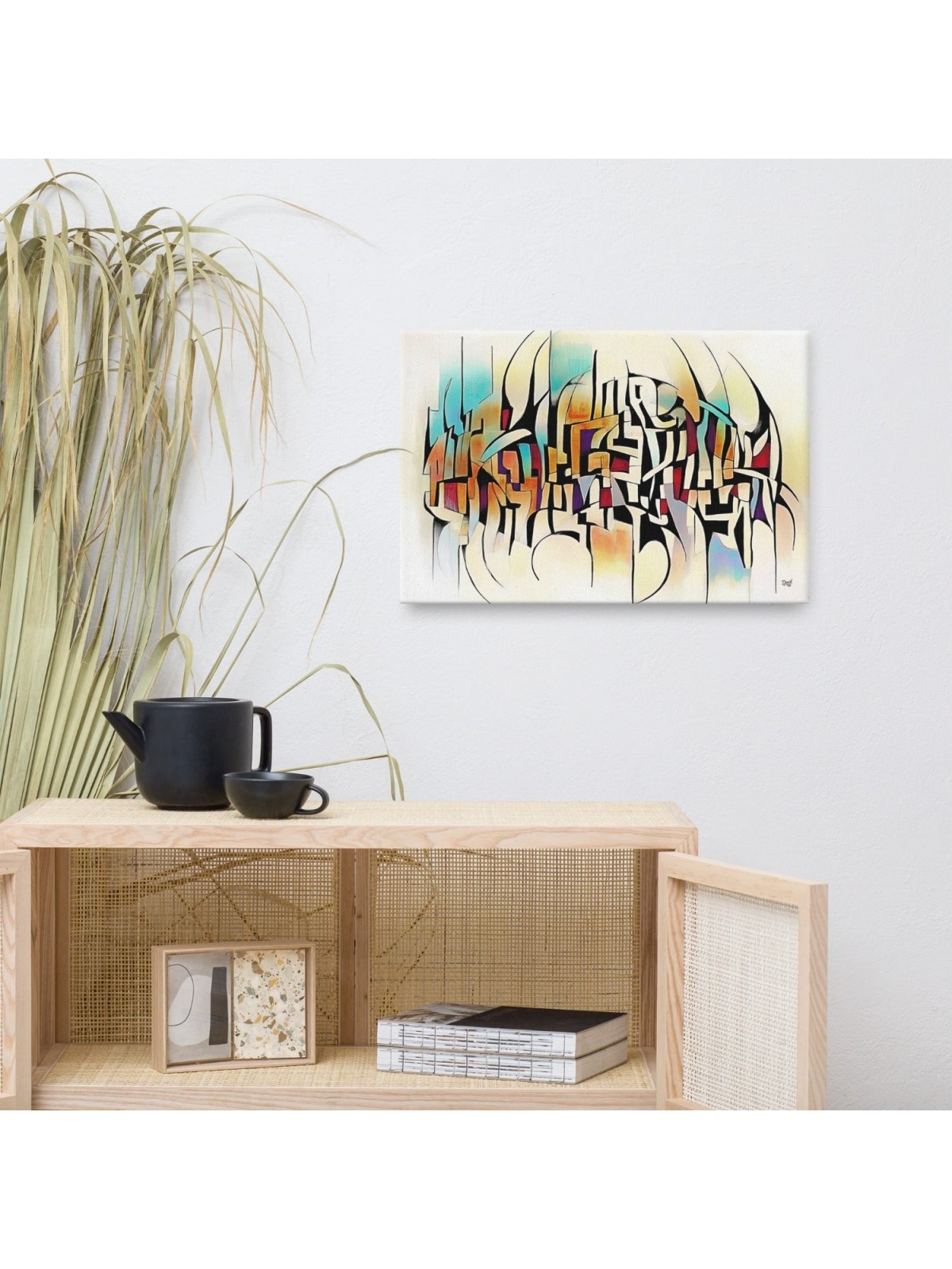 Hebrew Letters Print on Canvas
