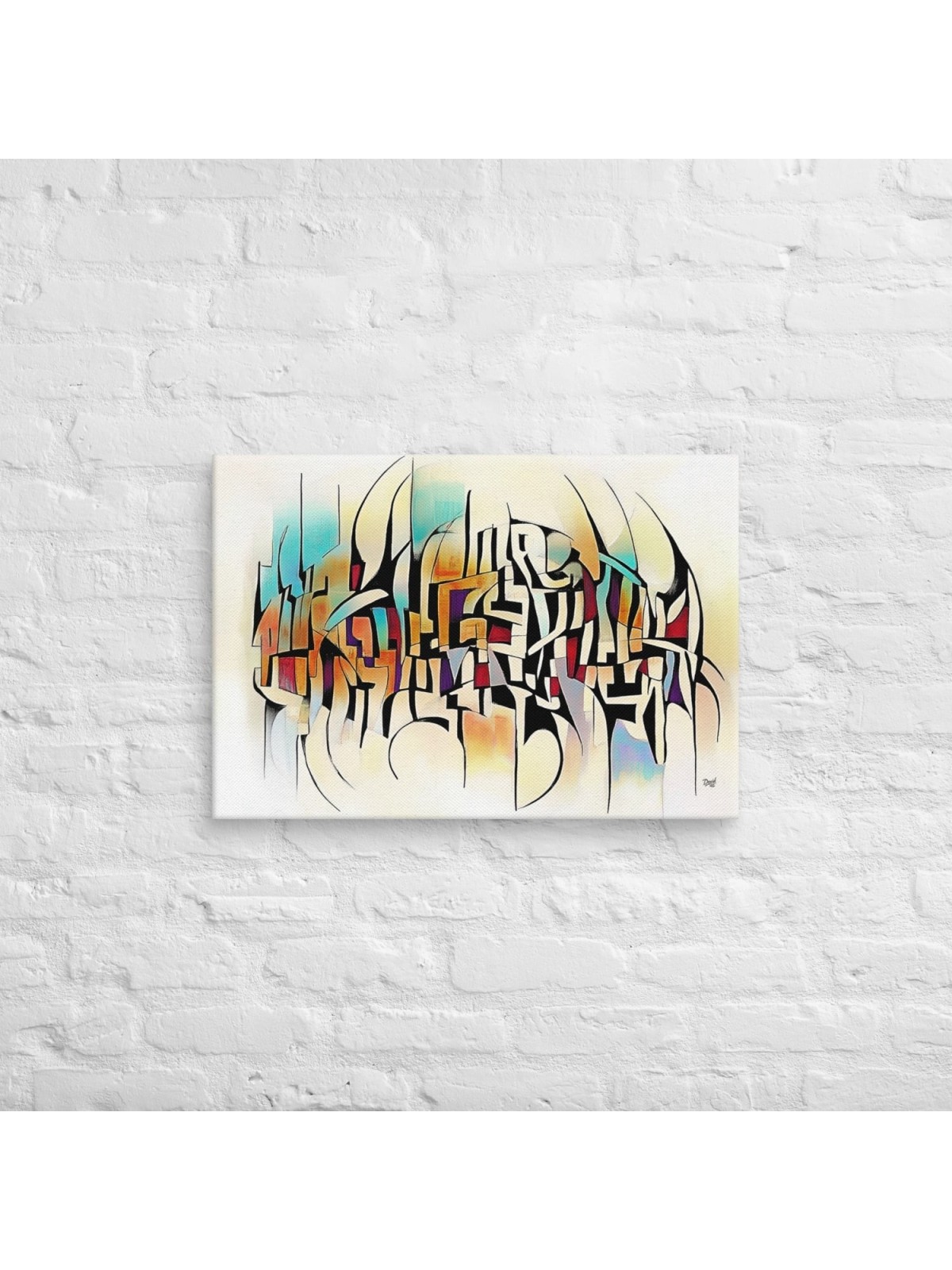 Hebrew Letters Print on Canvas
