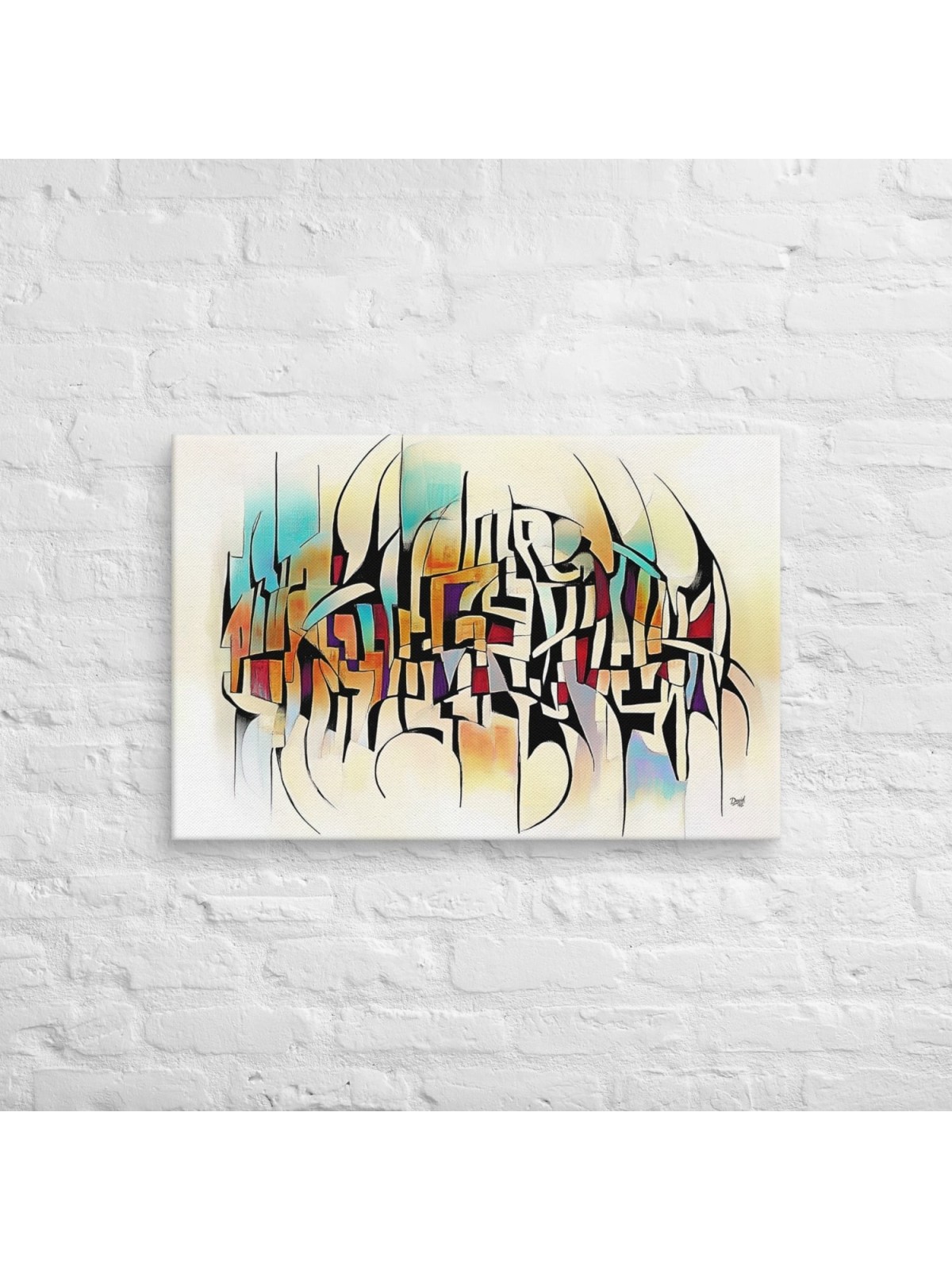 Hebrew Letters Print on Canvas