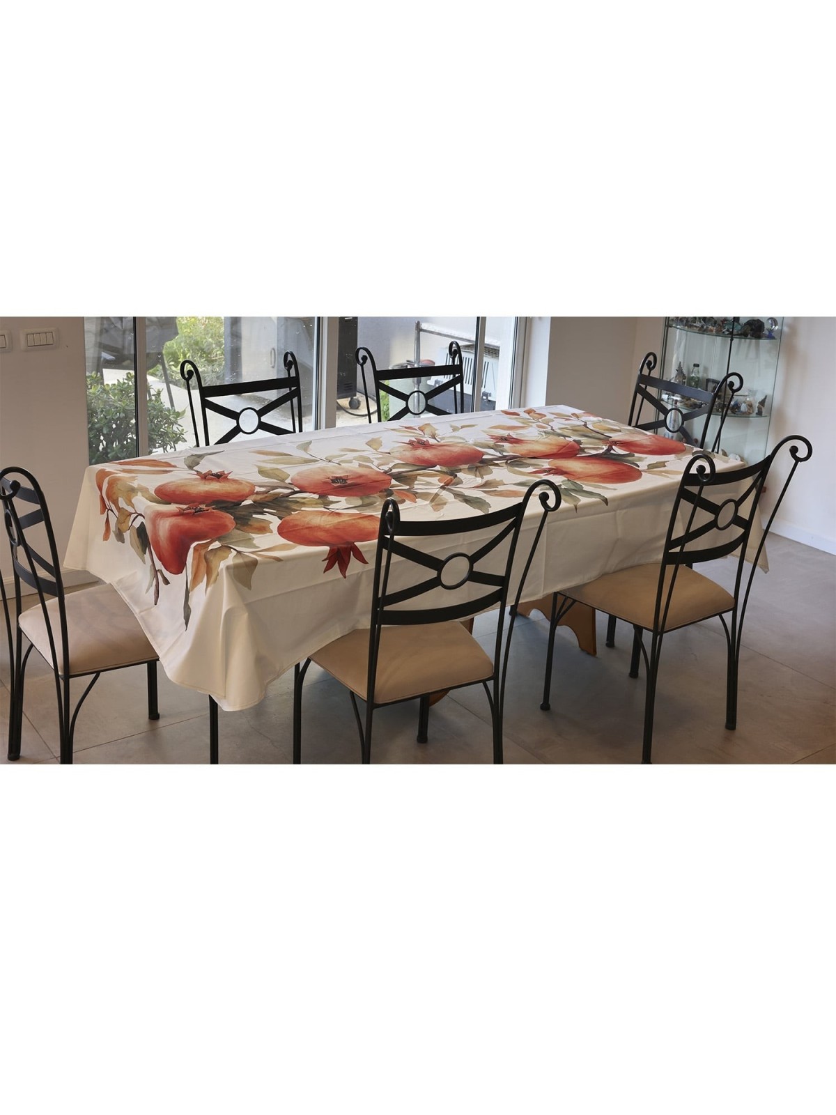 Large Print Pomegranate Designer Tablecloth