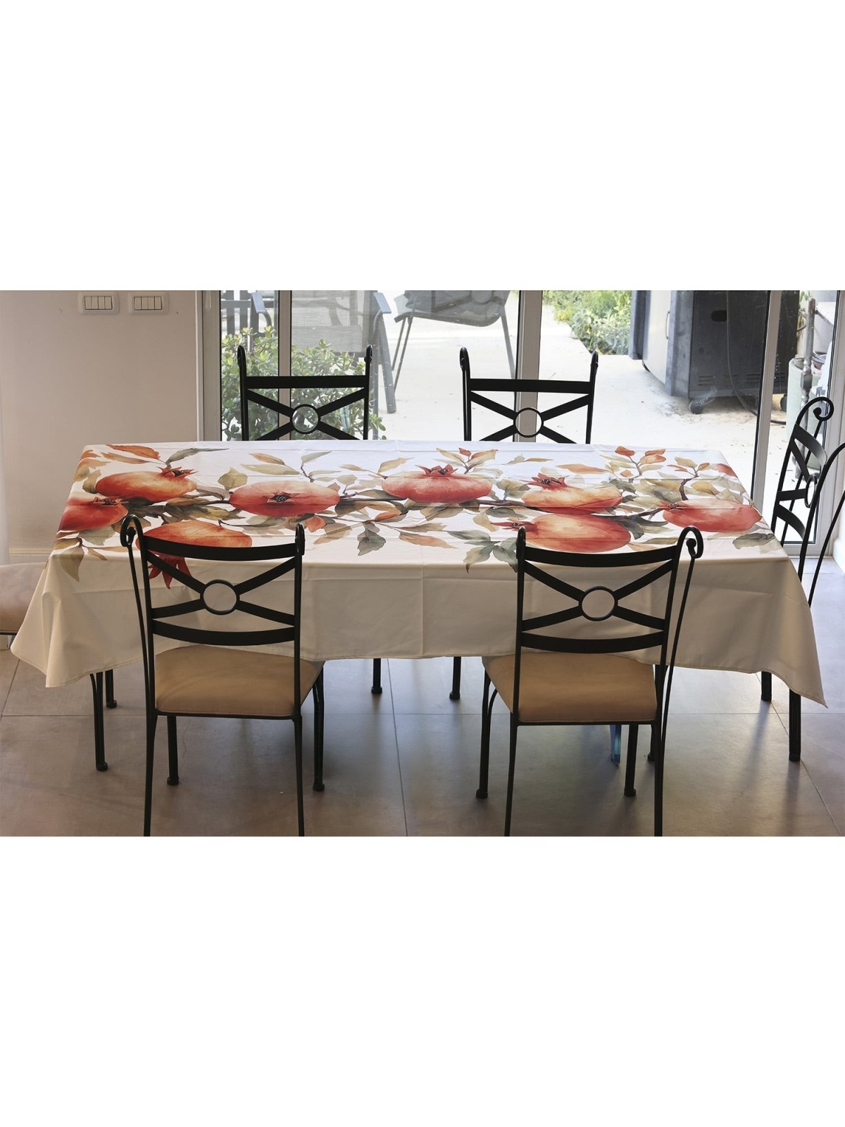 Large Print Pomegranate Designer Tablecloth