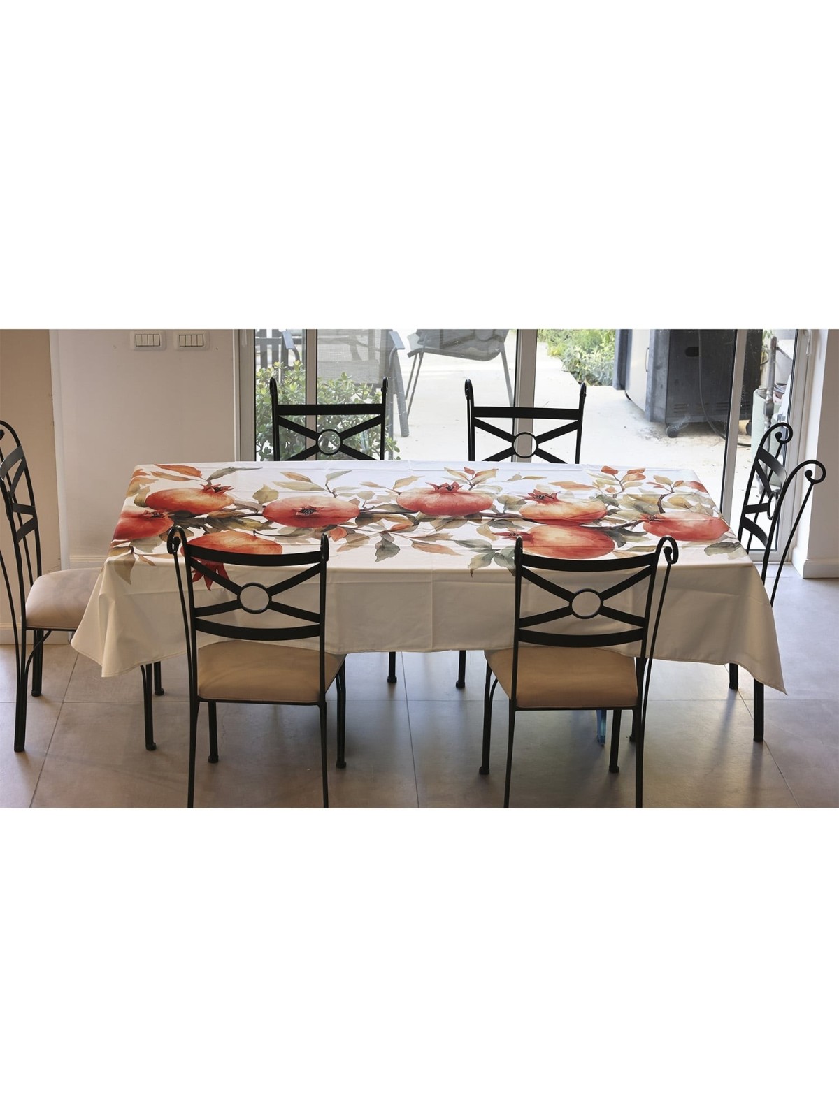 Large Print Pomegranate Designer Tablecloth