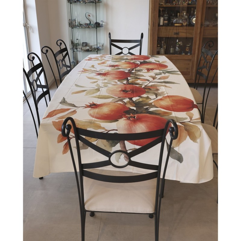 Large Print Pomegranate Designer Tablecloth