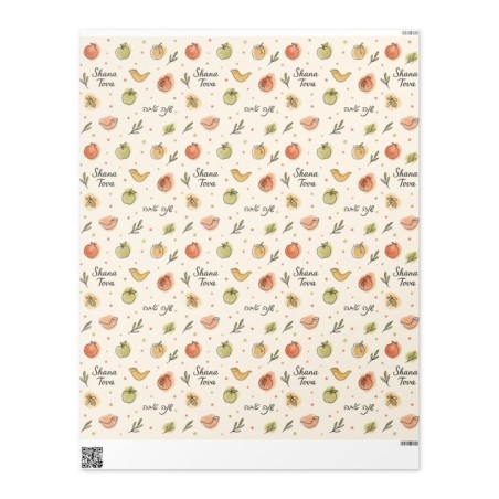 Rosh Hashanah Wrapping Paper with Shana Tova Design
