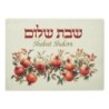 Shabbat Shalom Glass Challah Board with Pomegranates