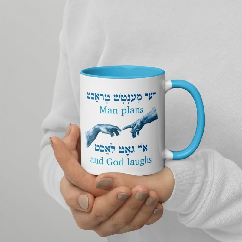 Man Plans Hands Mug - Color Inside