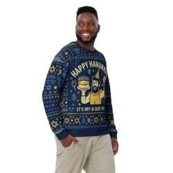Happy Hanukkah Ugly Sweatshirt - Funny 8-Day Festival Party Design - B