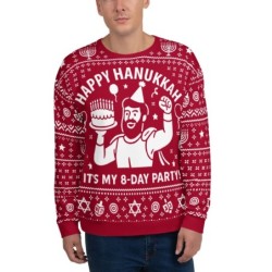 Sweat-shirt laid Happy Hanukkah - Conception drôle de fête de festival de 8 jours - R
