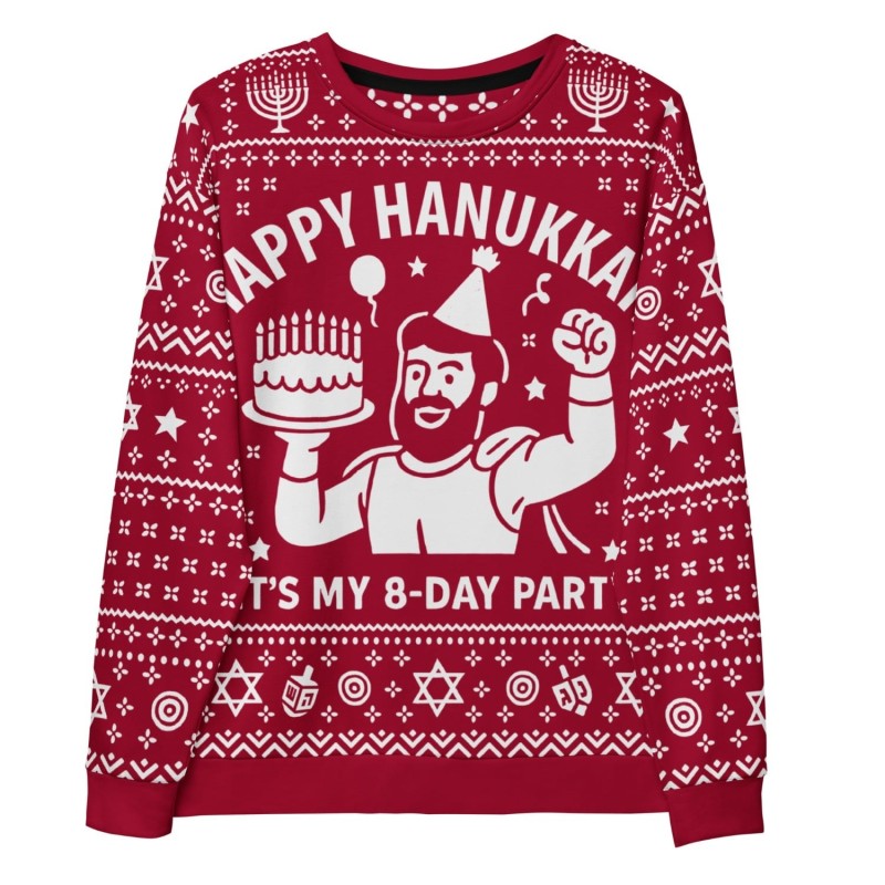Sweat-shirt laid Happy Hanukkah - Conception drôle de fête de festival de 8 jours - R