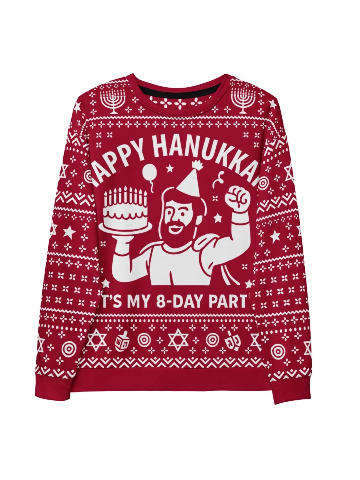 Sweat-shirt laid Happy Hanukkah - Conception drôle de fête de festival de 8 jours - R