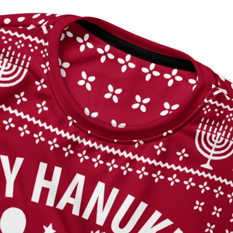 Sweat-shirt laid Happy Hanukkah - Conception drôle de fête de festival de 8 jours - R