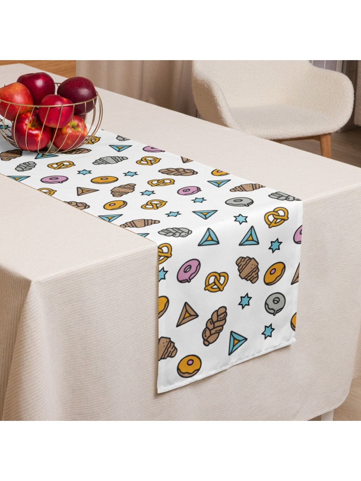 Chemin de table de pâtisseries juives