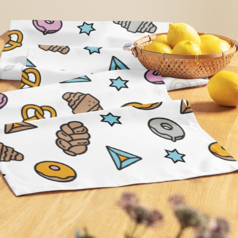 Chemin de table de pâtisseries juives