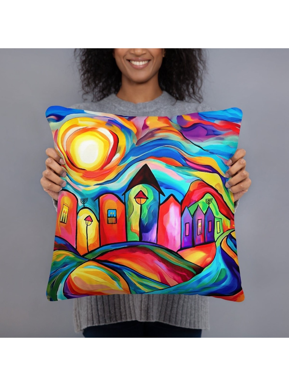 Colorful Jerusalem Decorative Pillow