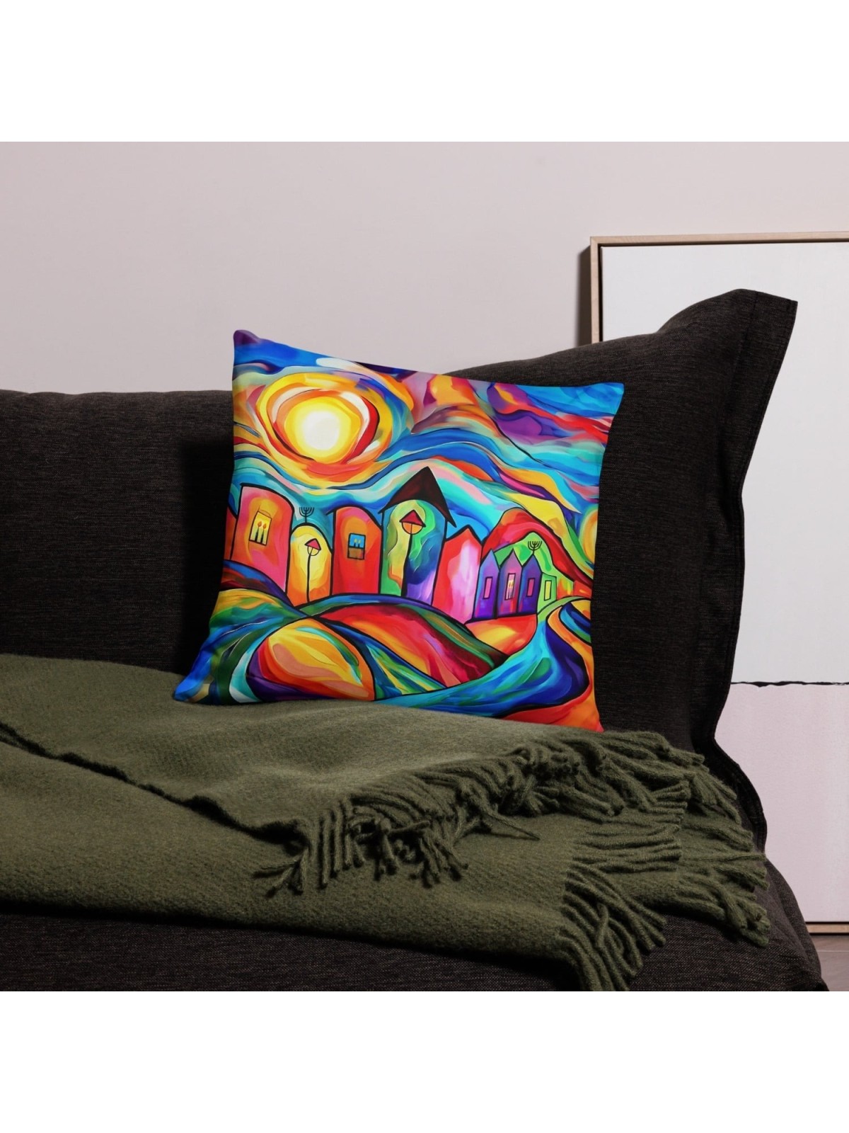 Colorful Jerusalem Decorative Pillow
