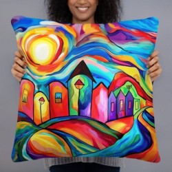 Colorful Jerusalem Decorative Pillow
