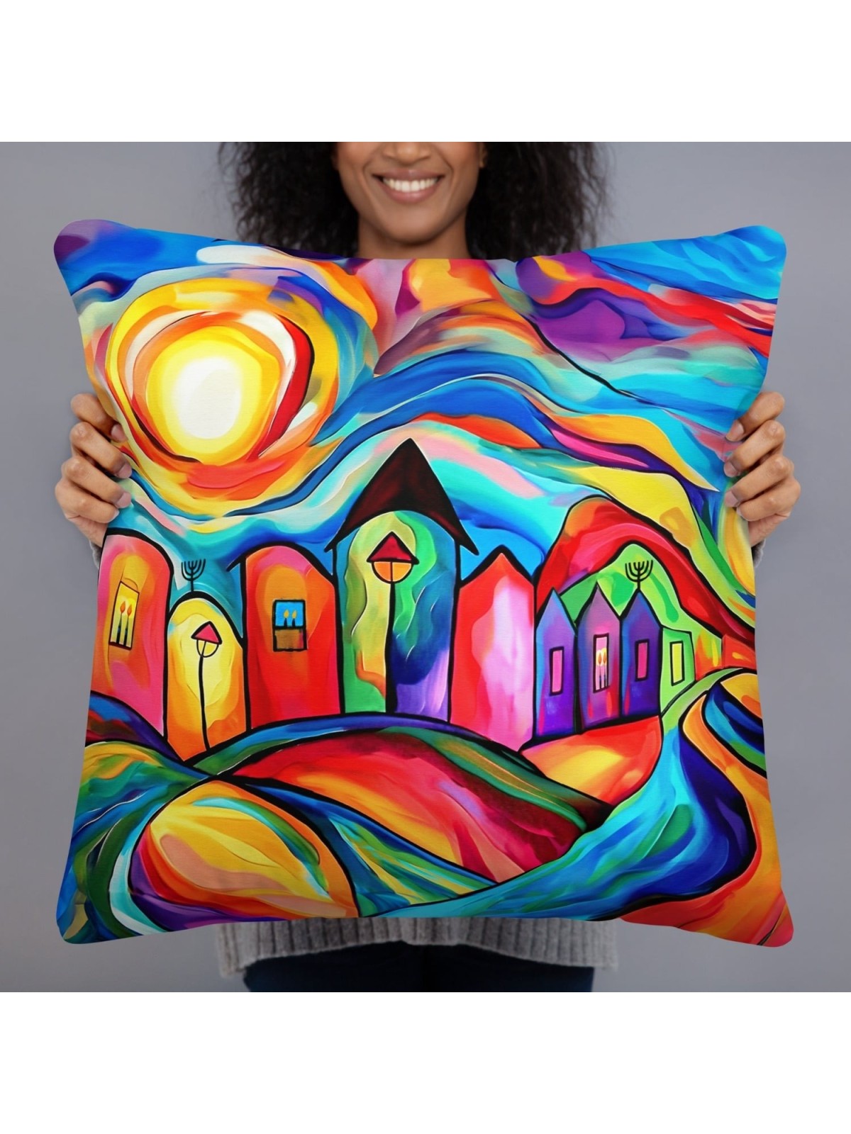Colorful Jerusalem Decorative Pillow