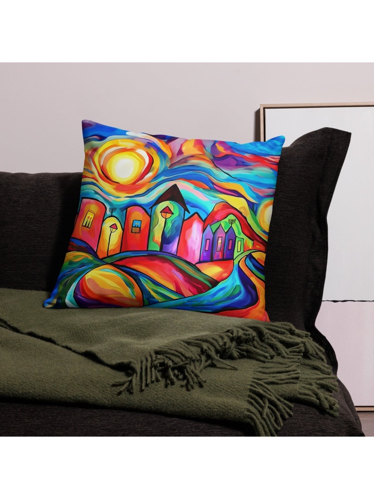 Colorful Jerusalem Decorative Pillow