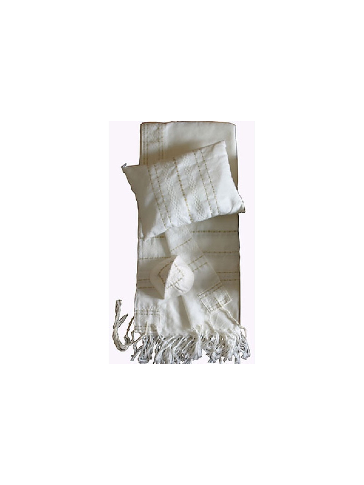 Gabrieli Handwoven White Wool Tallit S... | Gabrieli Hand Woven Tallit
