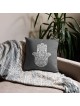 Ornate Hamsa Design with Jewish Symbols Pillow