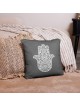Ornate Hamsa Design with Jewish Symbols Pillow