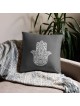 Ornate Hamsa Design with Jewish Symbols Pillow