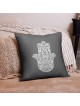 Ornate Hamsa Design with Jewish Symbols Pillow