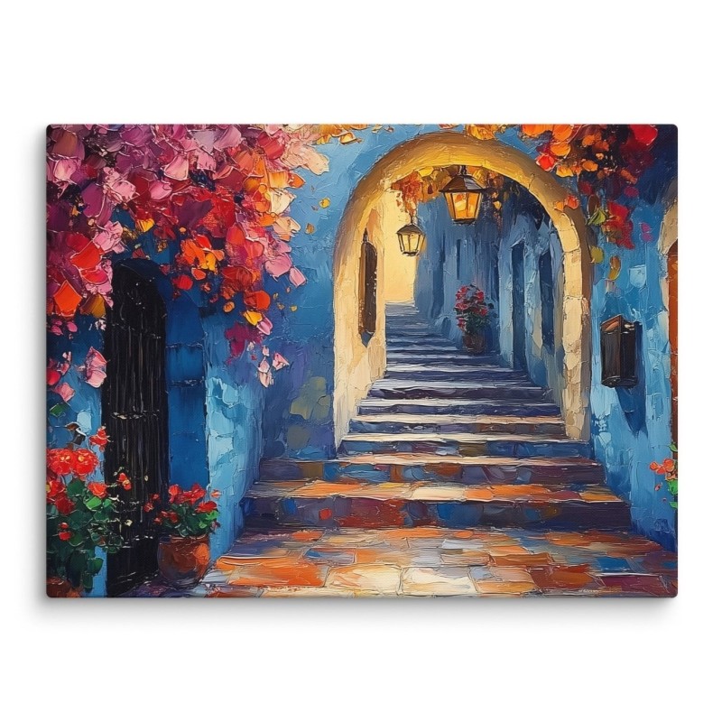Colorful Street of Jerusalem Print on Canvas