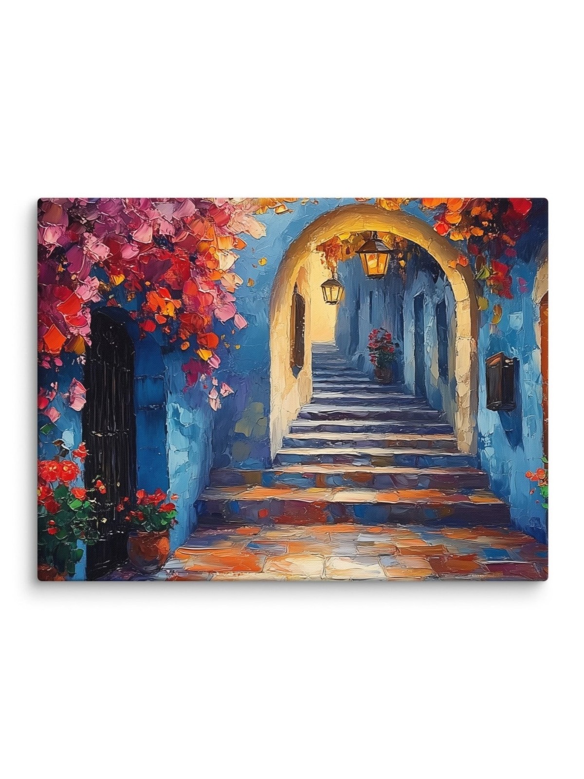 Colorful Street of Jerusalem Print on Canvas