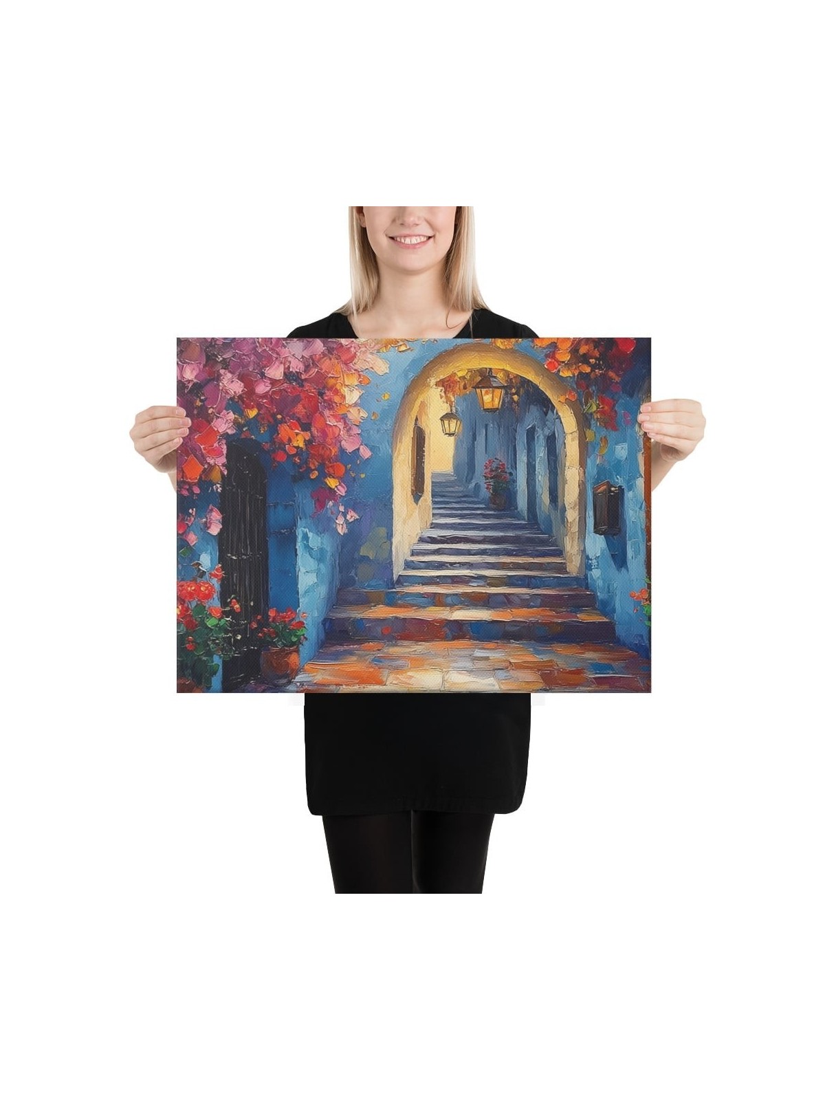 Colorful Street of Jerusalem Print on Canvas