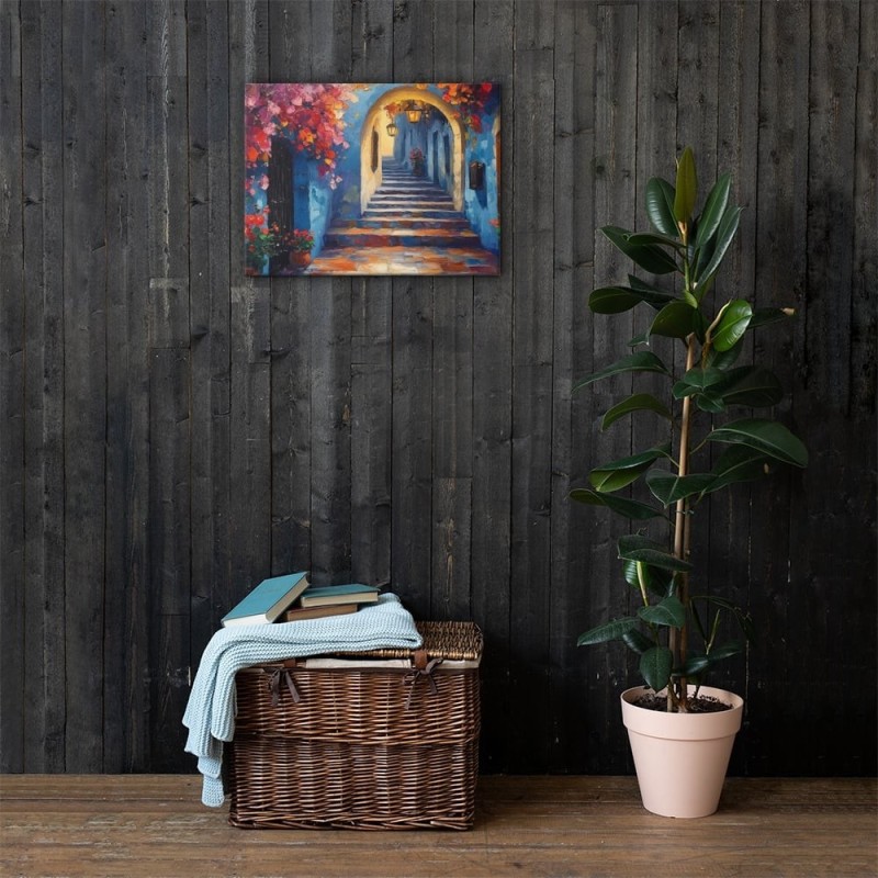 Colorful Street of Jerusalem Print on Canvas